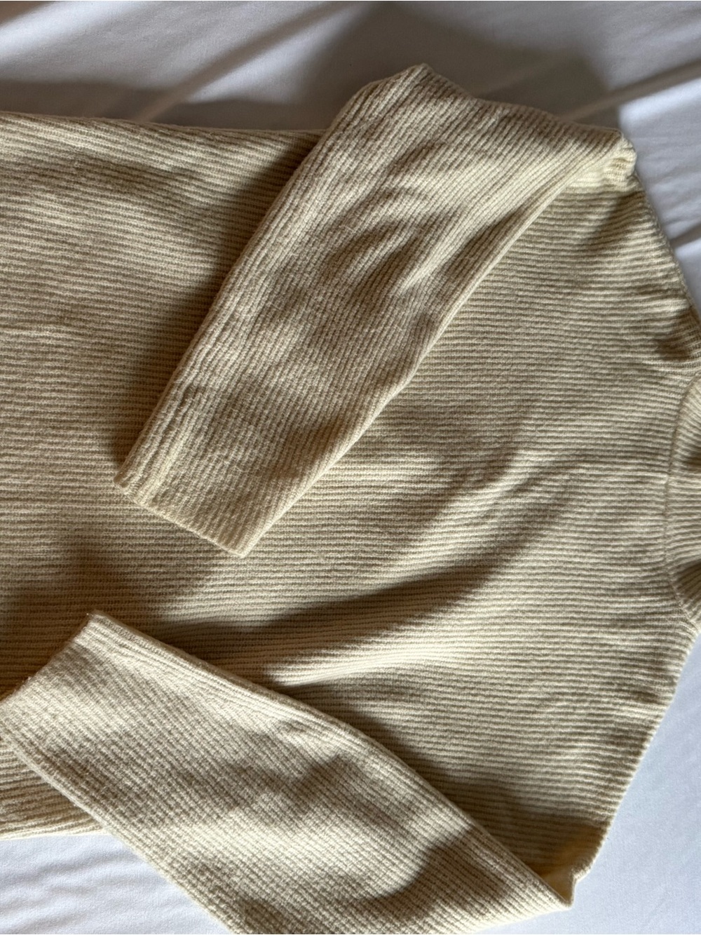 Abercrombie & Fitch Cream Ribbed Crew Neck Sweater